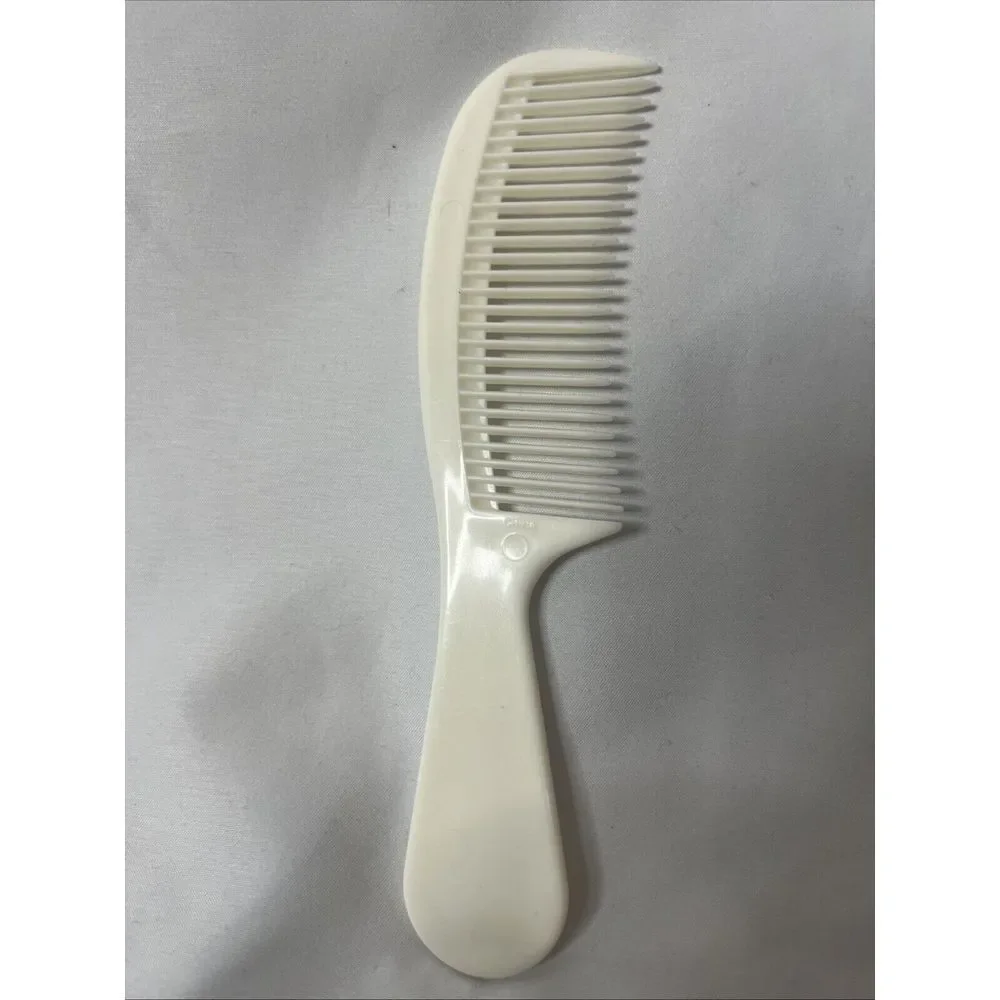 Vtg Estee Lauder Hair‎ Comb White Plastic Regular Tooth 6 1/2